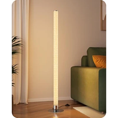 Image of EDISHINE LED Corner Floor Lamp, RGB Color Changing Lamps with Remote, 45“Modern Dimmable Super Bright Standing Tall Mood Lighting for Living Room, Bedroom, Bedside, Office, Max 2688LM