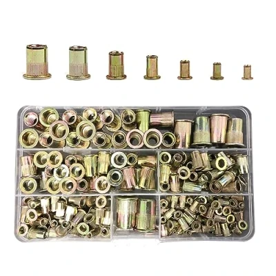 Image of 192 Pcs Rivet Nuts Kit,Threaded Insert Nut Riveter Set, Zinc Plated Carbon Steel Rivnuts,Blind Assortment For Metal, Wood,Aluminium(M3/M4/M5/M6/M8/M10/M12)