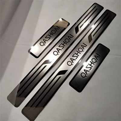 Image of Stainless Steel Car Door Sill Protector for Nissan QASHQAI J10 J11 2008 2023 Strips Set Welcome Pedal Guard Kick Plates