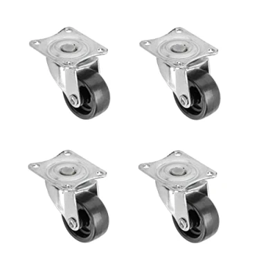 Image of 4X New 30mm Plastic Swivel Castor Wheel Black Furniture Caster Without Brake Set