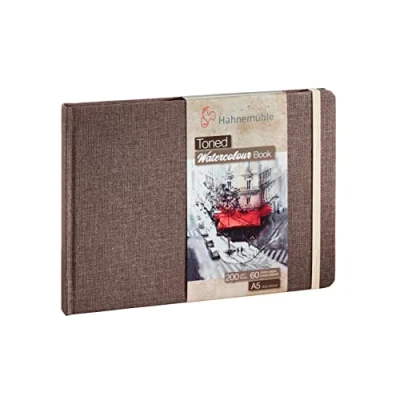 Image of Hahnemuhle 10625181 Toned Watercolour Book, A5 Size, Beige, Pack of 5