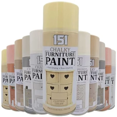 Image of AlezyB 1 x Clotted Cream Chalk Finish Spray Paint 400ml Furniture Aerosol for Smooth Touch Matt Office and Home