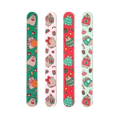 Image of Puckator Christmas Pusheen The Cat Nail Files Strong for Acrylic Natural and Gel Nails Filer Sander Shaper Care Kit Set Women Beauty Products Manicure Nailfile