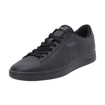 Image of PUMA Unisex Smash V2 L Low top Sneakers, Black Black, 8.5 UK