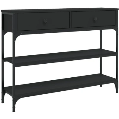 Image of vidaXL Console Table Black 100x25x75 cm Engineered Wood