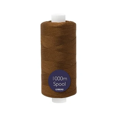 Image of Korbond 1000m Polyester Sewing Thread Hand and Machine (Brown)