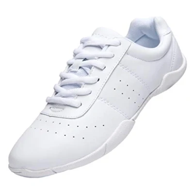Image of Lnafan Women&#039;s Girls&#039; Lace Up Gym Sport Aerobics Cheerleading Dance Shoes Training Sneakers White Size: 7.5