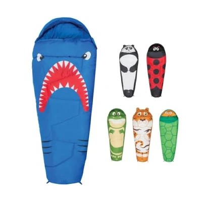 Image of Kids Sleeping Bag by Highlander Mummy Style Themed Carry Backpack for Easy Transportation Lightweight and Warm Perfect Camping, Hiking, Sleepovers. Junior Snuggle Bags