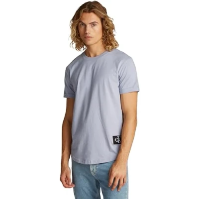 Image of Calvin Klein Jeans Badge TURN UP Sleeve Basic Tshirt, Men&#039;s, Size: 3XL, Aleutian