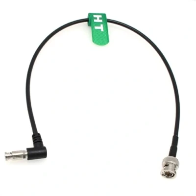 Image of HangTon 6G SDI Video Cable for Blackmagic Assist 4K 5&quot; Monitor, Micro Studio Camera G2 DJI Lightbridge 2, HD BNC to Male Right Angle High Density 30cm