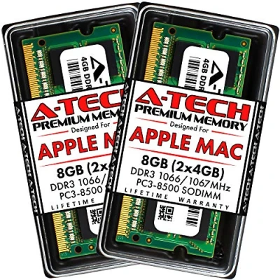 Image of A Tech for Apple 8GB Memory Ram Kit 2x4GB PC3 8500 1066MHz Macbook Late 2008 2009 Mid 2010 Pro Early iMac Mac Mini