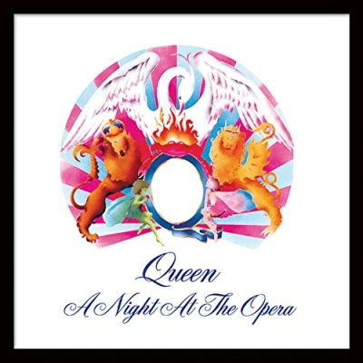 Image of Queen A Night at The Opera 12&quot; Album Cover Framed Print, MDF, Multi Colour, 32 x 1.5 cm