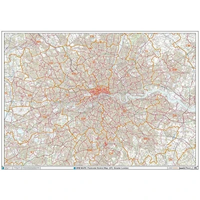 Image of Greater London Postcode District Wall Map Paper