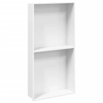 Image of vidaXL Shower Niche Wall Recessed Shelf White Stainless Steel, 32 x 62 9 cm, Ample Storage, Easy Maintenance, Multiple Room Installation