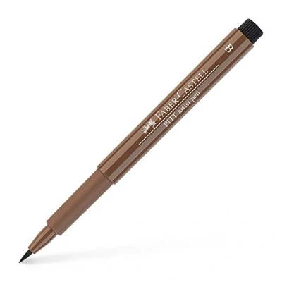 Image of Faber Castell Art &amp; Graphic Pitt Artist Pen Brush India Ink Pen, Walnut Brown, Single For Art, Craft, Drawing, Sketching, Home, School, University, Colouring
