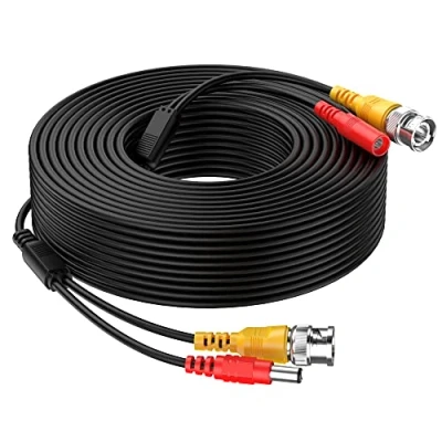 Image of Cocar 20M/65FT Pre made 2 in 1 BNC Video Power Cables, CCTV Extension Surveillance Security Camera Cables for Home Closed circuit TV System