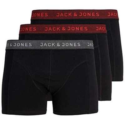 Image of JACK &amp; JONES men&#039;s plain boxer shorts Red X Large