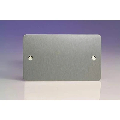 Image of Varilight 2G Blank Plate Ultra Flat Matt Chrome XFSDB