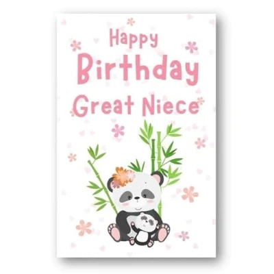 Image of Second Ave Great Niece Cute Panda Happy Birthday Card Greetings For Her