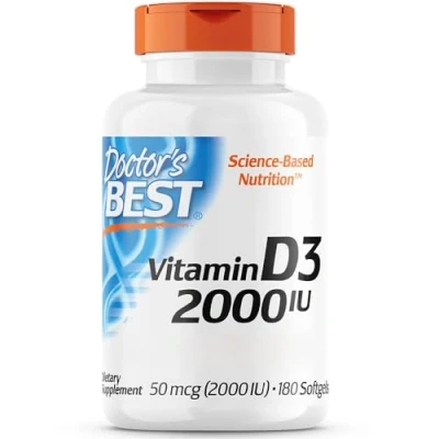 Image of Doctor&#039;s Best, Vitamin D3, 2.000IU, 2 Day Depot, 180 Capsules, Gluten Free, Sofa Free