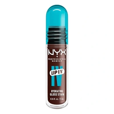 Image of NYX Professional Makeup Lip IV Hydrating Gloss Stain, Gloss, Up to 12HR Hydration, High Pigment, Wet Shine Finish, Espresso Soak