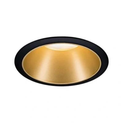 Image of Paulmann 93403 LED Cole recessed luminaire round incl. 1x6.5 watt dimmable spotlight black, gold matt lamp plastic, aluminium zinc ceiling spot 2700 K