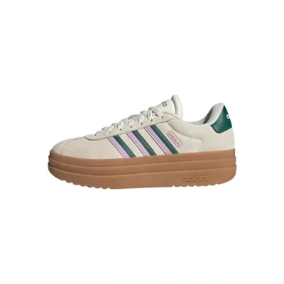 Image of adidas Women&#039;s VL Court Bold Shoes, White/Collegiate Green/Bliss Lilac, 7 UK