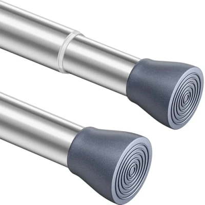 Image of 1Pc Telescopic Cupboard Bar No Drilling Room Divider Extendable Shower Curtain Tension Rod Adjustable for Bookshelf Bathroom(110 200CM/43.3 78.7Inch,Grand Silver)