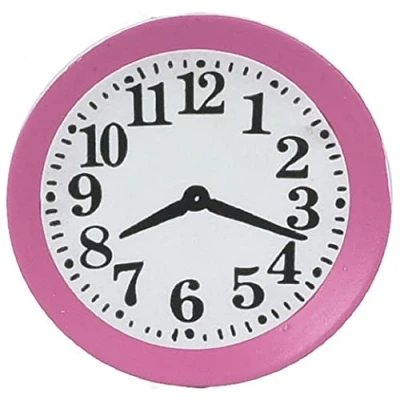 Image of Melody Jane Dolls House Miniature Accessory Kitchen Wall Clock Pink 5045