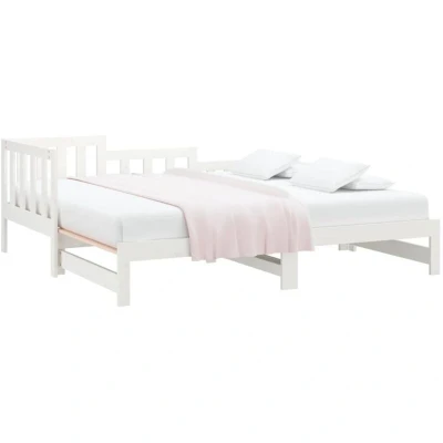 Image of vidaXL Pull out Day Bed without Mattress White 2x(90x190) cm