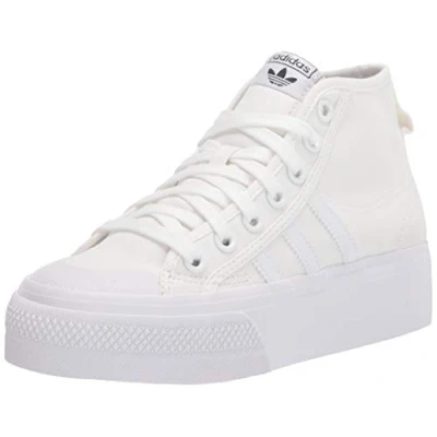 Image of Adidas Originals Women&#039;s Nizza Platform Mid Sneaker, White/White/White