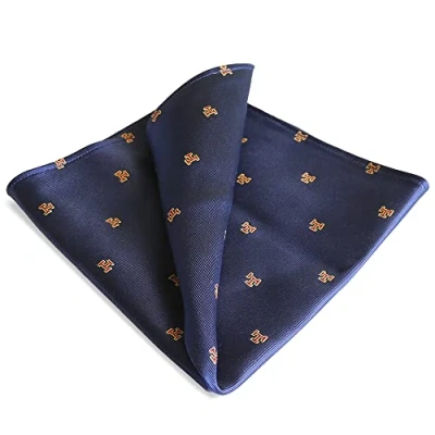 Image of The MASONIC Collection Freemasons Royal Arch Chapter Pocket Square, 100% Silk Handkerchief Blue, All over Red Tau emblem