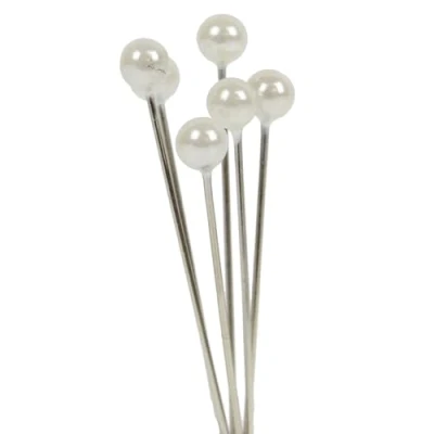 Image of White Round Head Pearl Pins Weddings &amp; Buttonholes
