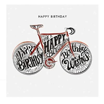 Image of Contemporary Male Illustrated Birthday Card From the Collection by Museums &amp; Galleries Bikes Jo Spicer Greeting for Him (MG OBH115)