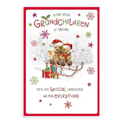 Image of Piccadilly Greetings Cute Christmas Card to The Grandchildren 9 x 6 inches Regal Publishing (C85478)