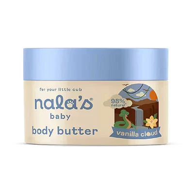 Image of Nala&#039;s Baby Body Butter Vanilla Cloud Allergen Free Sweet Fragrance 98% Natural Dermatologically tested and Paediatrician approved Vegan 200ml Nalas