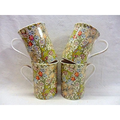 Image of Set of 4 China 10oz Mugs in William Morris Golden Lilly Design