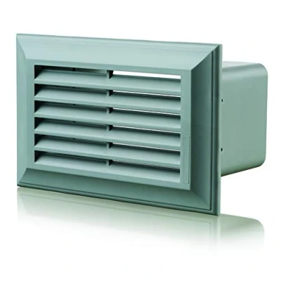Image of Blauberg UK Decor 81X136 Grey Flat Plastic Duct Air Brick Wall Grille 110x54mm Grey,