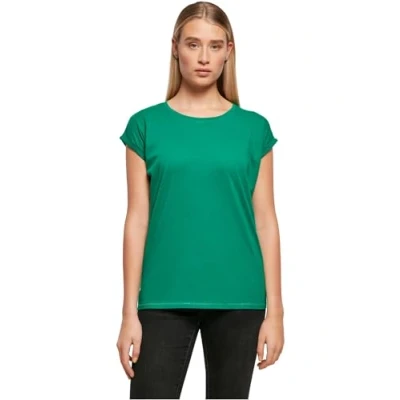Image of Build Your Brand Women&#039;s Ladies Extended Shoulder Tee T Shirt, Forest Green, S