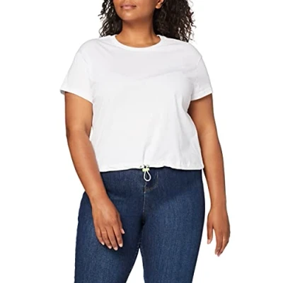 Image of Urban Classics Women&#039;s Ladies Cropped Tunnel Tee T Shirt, White, XS