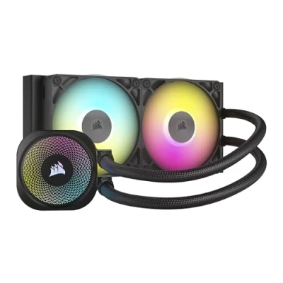 Image of Corsair iCUE LINK TITAN 240 RX RGB Liquid CPU Cooler 240mm AIO 2x RX120 Fans Included Fits Intel LGA 1851/1700, AMD AM5/AM4 System Hub Black