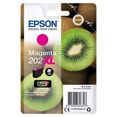 Image of Epson 202XL Magenta Kiwi High Yield Genuine, Claria Premium Ink Cartridge, XL Capacity