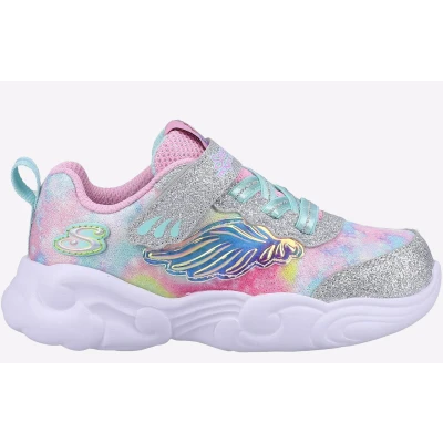 Image of Skechers Unicorn Storm Sneaker, Silver/Lt. Pnk Mesh, 4 UK Child