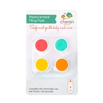 Image of Replacement Filing Pads for Cherish Baby Care Electric Nail Trimmer Includes 4 Colour Discs Newborn to Toddler