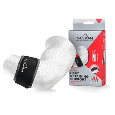 Image of VULKAN Classic Neoprene Tennis Elbow Strap, One Size Brace for Tendonitis, Golfer&#039;s Elbow, and RSI, Adjustable Tension Targeted Compression Pad, Ideal Sports Exercise