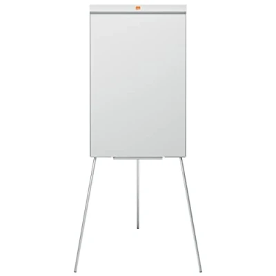 Image of Nobo Impression Pro Tripod Steel Magnetic Whiteboard Easel, Adjustable Height Free Standing Dry Wipe Memo Board, With Pen Tray Holder &amp; Flipchart Pad Hooks, White, 1902045