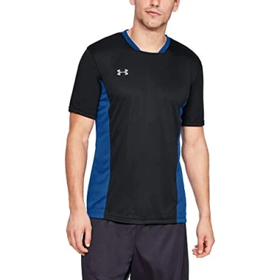 Image of UNDKU#Under Armour Men Challenger II Training Top Short sleeve Shirt Black/ Royal/ Overcast Gray (002), SM