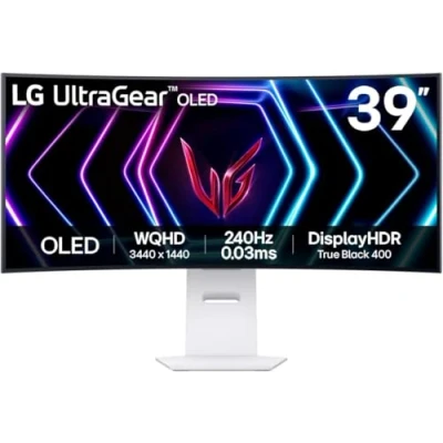 Image of LG Ultragear Curved OLED Gaming Monitor 39GS95QE, 39 Inch, 1440p, 240Hz, 0.03ms, Display, HDR 10, NVIDIA G Sync Compatible &amp; AMD FreeSync, Smart Energy Saving, DisplayPort, HDMI