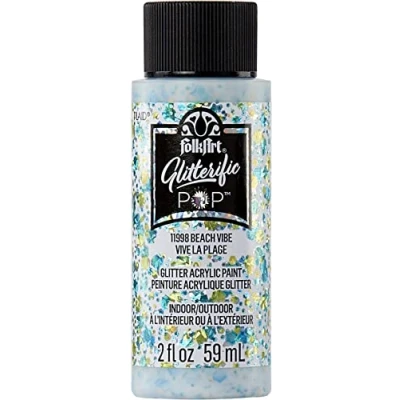 Image of Folkart Glitterific Pop Acrylic Paint 2oz Beach Vibe FAGP2OZ 11998