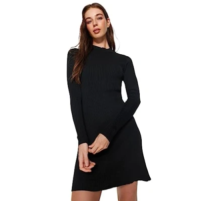 Image of Trendyol FeMan A line Slim fit Knitwear Dress,Black,M